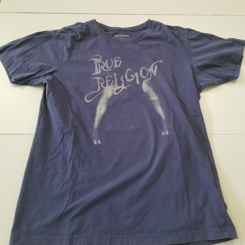 True Religion Legs t shirt Navy Sz L